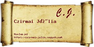 Czirmai Júlia névjegykártya